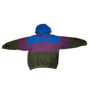 Vtg Field Gear Hoodie Large Women Blue Purple Gray